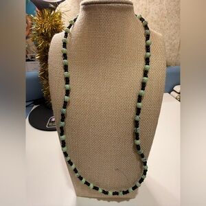 Black and Green Beaded Necklace